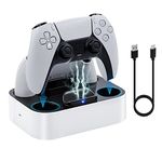 Mcbazel PS5 Controller Charging Station,Fast Charger Dock for PlayStation 5 DualSense Controller Charging Docking Station with LED Light Indicators/Fast Charging/Tri-protection/Dual Chargers