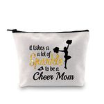 MBMSO Cheer Mom Makeup Bag it Takes a lot of Sparkle to be a Cheer Mom Bag Cheerleader Mom Gifts Cheer Coach Gift for Women, Cheer Mom bag, medium