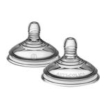 Tommee Tippee Advanced Anti-Colic Baby Bottle Teats, Extra-Slow Flow for 0m+, Pack of 2 Breast-Like Teats for a Natural Latch, BPA Free Soft Silicone