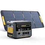 VTOMAN FlashSpeed 1500 Power Station with 1*400W Solar Panel, 1500W/1548Wh LiFePO4 Battery Solar Generator with 230V AC Output/Input, 100W USB Port, UPS for Outdoor Indoor, Recharge 0-100% within 1H