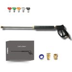 Gallant Pa Pro 5000PSI Swivel Pressure Washer Gun with Extension Wands, 40.6", 4 Flexible Lengths, 3/8" QC & M22-14mm Fitting, Electric & Gas Washer Compatible, Premium Pressure Washer Gun Set