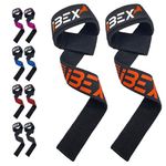 iBEX Weight Lifting Straps with Padded Wrist Support and Advanced Gel Grips - Strongly stitched 100% cotton Extra Long Gym Straps for Deadlift, Workout & Barbell Shrugs