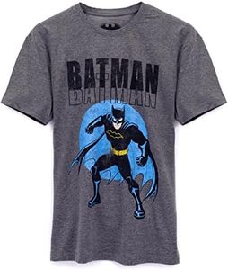DC Comics Batman T-Shirt Mens Adults Superhero Movie Charcoal Top Medium