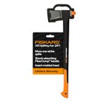 Fiskars X25 Splitting Axe, 28" Wood Splitting Axe for Medium to Large Size Logs with Shock Absorbing Handle and Sheath, Split Firewood, Forged Steel Blade, Bushcraft Gear and Camping Hatchet