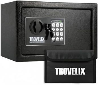 Safe Box with Sensor Light, Exra Fireproof Bag, 11.2 L Money Safe Box with Digital Keypad, Security Lock Box for Cash Jewelry, 31 x 18 x 20 cm, Black