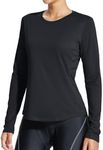 BALEAF Sun Shirt Women Long Sleeve UV Protection Shirts UPF 50+ Pocket SPF Tops Outdoor Clothing Black XL