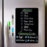 CUHIOY Magnetic Dry Erase Black Board Sheet for Fridge 30x20cm - Magnetic Chalkboard for Refrigerator with Stain Free Easy Clean Surface - 3 Chalk Markers & Eraser - Kitchen Grocery List Magnet Board