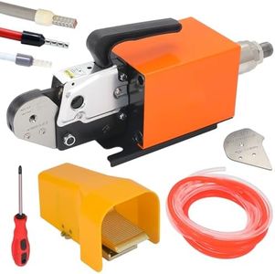 shengbowi Pneumatic Crimping Tool Air Powered Wire Machine Up To Crimper Plier Terminals 1.3T Powerful Output 0.5-0.7Mpa 6Feet Hose Fit Ferrule Awg28-7 AM 6-4 0.08-10mm²