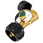 NUPICK Propane Tank Gauge, propane Tank Gauge Level Indicator with QCC1/Type 1 Connector for 5-40lb Propane Tank, Propane Pressure Gauge with Leak Detector Suitable for BBQ Gas Grill, Heater, Fire Pit