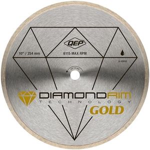 QEP 10" Continuous Rim Premium Diamond Blade for Wet or Dry Cutting of Ceramic, Porcelain, and Marble Tile