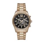 Michael Kors Stainless Steel Analog Black Dial Men Watch-Mk9155, Gold Band