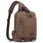 S-ZONE Sling Backpack for Men with Chest Pocket 13" Shoulder Bag Shoulder Bag Shoulder Bag Backpack, coffee, 13 pouces