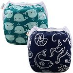 ALVABABY Swim Diapers Boys & Girls Reuseable Adjustable 2pcs 0-2 Years SW18-21