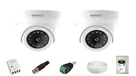 IMPACT BY HONEYWELL 2 MP CCTV KIT Without DVR I with 2 Dome CCTV Cameras I 1 Hard Disk & accesories I I-MKIT4CH-4 I Made in India I White