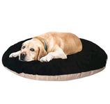 Furry Smile Luxurious Indoor and Outdoor Pillow/Gaddi/Takiya for Dog and Cat (S, Black & Cream)