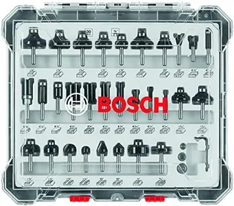 BOSCH RBS030MBS 30-Piece (Universally Compatible Accessory) Carbide-Tipped Wood Router Bit Assorted Set