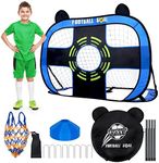 YGORTECH Football Goal For Kids- 2 in 1 Pop Up Football Goals Net Mini Outdoor Garden Goal Post Multiple Football Target Training Equipment 1 Pack For Kids