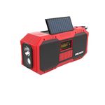 DRUMZZ Trek 600-14 W Bluetooth Speaker AM FM Radio IPX5 Hand Crank Charging Solar Charging Flashlight Reading Lamp 4000mAH Battery Phone Charger SOS Alarm Dust Proof with Carabiner (Red)