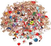 SANNIX 350Pcs Wholesale Bulk Lots Jewelry Making Charms Assorted Gold Plated Enamel Pendants for DIY Necklace Bracelet Earring Craft Supplies