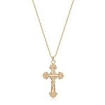 Fettero Crucifix Necklace Gold Fait