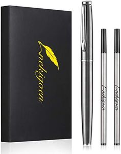 nekigoen Rollerball Pen Fine Point Gel Black Ink Smooth Writing,Luxury Rollerball Pen with Chrome Finish Fancy Pen Gift Set for Executive Business Office School,Professional,Executive Pen G3 (Silver)
