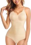 Briafinz Women Cotton Lycra Full Body Shapwear (ED019_Beige_L)