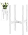 JANE EYRE Adjustable Plant Stand - Metal Planter Holder with Anti-rust Coating Large Plant Stand for Home Indoor and Outdoor Potted Plant Holder Fit Different Sized Pots (White)