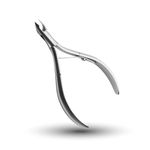 Rui Smiths Cuticle Nippers, Professional, Stainless Steel, Spanish Handle, Box Joint, Matte Chrome Plated, Single Spring (5mm Jaw/Half Jaw)