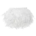 AWAYTR 5 Yards Turkey Feather Trim - 4~6in Width Natural Fluffy Feather Trim Fringe for DIY Dress Crafts Costumes Decoration (White)