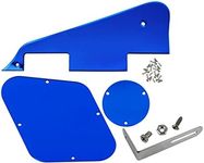 FLEOR 1Ply Blue Mirror Guitar Pickguard Scratch Plate Back Plate Bracket(Silver) w/Screws Fit Gibson Les Paul Pickguard Replacement