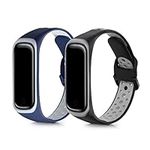 kwmobile Straps Compatible with Samsung Galaxy Fit 2 Straps - 2x Replacement Silicone Watch Bands