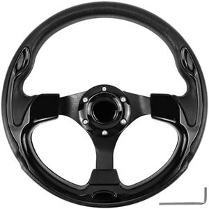 QYMOPAY Golf Cart Steering Wheel, Skid Steering Wheel, Universal Golf Cart for Club Car EZGO RXV and TXT, Yamaha, Precedent Tempo, DS (Golf Cart Steering Wheel R)