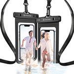 SYNCWIRE Pack of 2 Waterproof Smartphone Case IPX8 Touch Sensitive Portable Waterproof Pouch for iPhone 14 13 Pro Max 12 Mini 11 XR 8 7 Plus, Huawei, Sumsung S23 Ultra