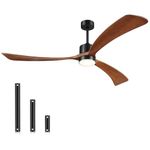 Forrovenco 72 Inch Ceiling Fans with Lights and Remote Control, Outdoor Ceiling Fan with Light, 3 Downrods, ETL Listed, 3 Blades and 6 Speed Large Ceiling Fans Quiet DC Motor for Patios Farmhouse