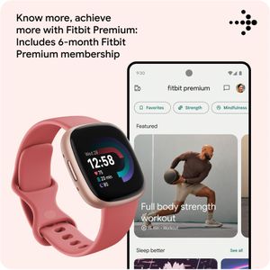 Fitbit Versa 4 Smartwatch – Pink Sand Fitness Tracker