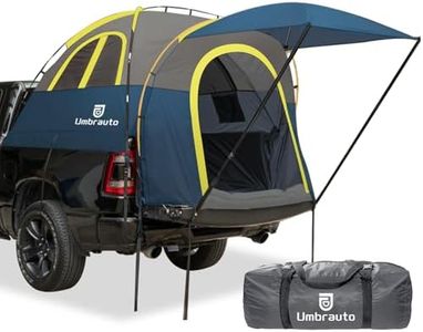 Umbrauto Truck Bed Tent with Awning: 6.4-6.7FT PU3000mm Waterproof Tailgate Pickup Truck Tents, Easy Set-up for 2 Person, Fits Full Size Short Bed, Chevy, Dodge, Ford, GMC, Blue