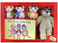 The Puppet Company - Traditional Story Sets - Three Little Pigs & Wolf Finger Puppet Set,14cm x 20cm