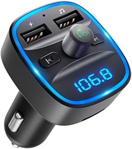 LENCENT Versión Mejorada Transmisor FM Bluetooth para Coche, Adaptador Radio Coche Inalámbrico con Doble USB Cargando Cargador de Coche Reproductor de MP3 Soporte Tarjeta TF & Memoria USB, Gris Oscuro