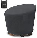 Papasan Chair Cover,600D Thicken Waterproof Outdoor Papasan Pation Chair Covers (for 52in Outdoor Papasan Chairs Covers),With Handles, Ventilation Holes, Adjustable Fixed Wind Straps, Black