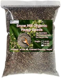 Organic Raw Hemp Seeds, 32 Oz, 10g Plant Protein & 12g Omegas per Serving, Gluten-Free Non-GMO Keto Friendly, Snow Hill Himalayan Shelled Hemp Seeds - Grow At Mt. Everest Country, Nepal