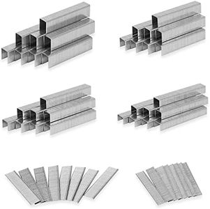 SITLDY Heavy Duty T50 Staples and 18GA Brad Nails, 2400-Count 6 Sizes Includes: 5/16", 3/8", 1/2", 9/16" T50 Staples and 3/8", 1/2" Brad Nails Assorted, Galvanized