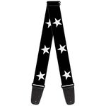 Buckle-Down Guitar Strap Star Black White 2 Inches Wide