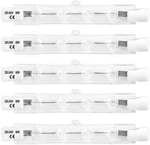 SCNNC R7S Lampadina Alogena Lineare 78mm 80W Dimmerabile, 1400LM Bianco Caldo 2700K, 220-240V, Lampadina Alogena R7S J78 per Lavoro, Illuminazione Paesaggistica, Sicurezza, Confezione da 5