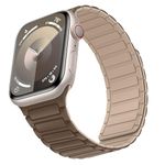 Suphart Magnetic Band Compatible with Apple Watch Band 42mm 41mm 40mm 38mm, Soft Silicone Replacement Wristband Designed for iWatch SE Series 10 9 8 7 6 5 4, Brown