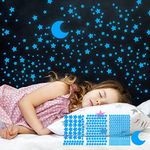 Glow Ceiling Stars Blue for Kids Bedroom, Glow in The Dark Stars for Ceiling/Wall,Room Decor,Wall Stickers