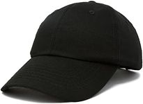 DALIX Unisex Youth Childrens Cotton Cap Adjustable Plain Hat - Unstructured (Black)