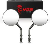 MZS Motorcycle Mirrors - Rear View Mirror 3" Round Black Side Compatible with FLHTC FLHT FLHR FLHX FLTRX FLSTN FLSTC FLTRU FXDB FXDF Road King Sportster Street Glide Electra Dyna Softail Ultra V-rod