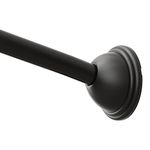 Moen CSR2160BL 54 to 72-Inch Adjustable Length Fixed Mount Single Curved Shower Rod, Matte Black