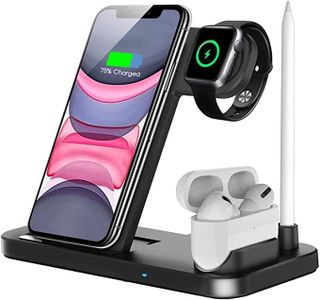 PBuddy Genuine Wireless Charger 4 in 1 Fast Charging Station Compatible with iWatch Airpods Pen 12 13 14 pro max11/11pro/X/XS/XR/Xs Max/8/8 Plus, Samsung Galaxy S20/S10