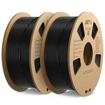 JAYO PLA 3D Printer Filament, 3D Printing PLA Filament 1.75mm, Dimensional Accuracy +/- 0.02mm, Neatly Wound Filament, 1.1KG Spool, 2 Individual Vacuum Packs, PLA 2.2KG Total, Black+Black